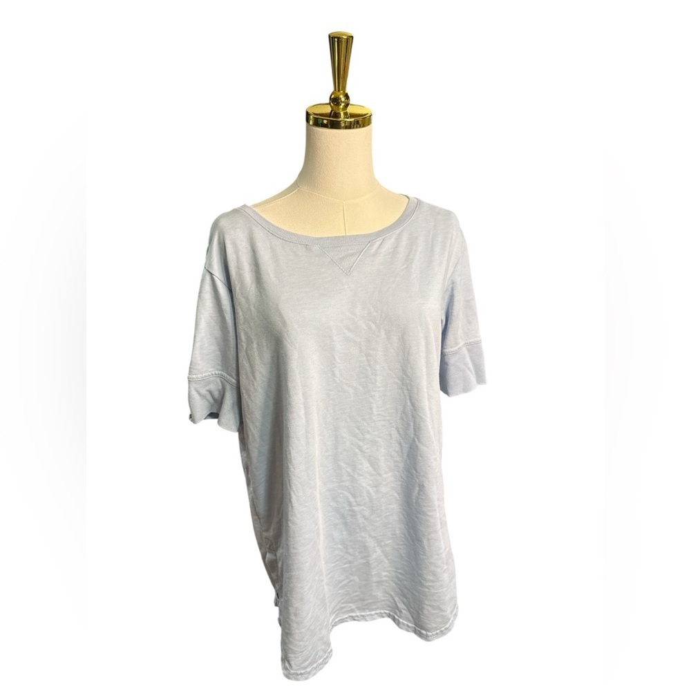 Jane and Delancey Soft Blue Short Sleeve Top with Button Embellishments Size M